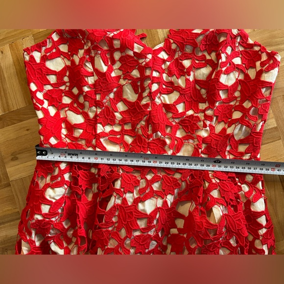 NWT Birdseye Red Lace Overlay Dress - Picture 6 of 6